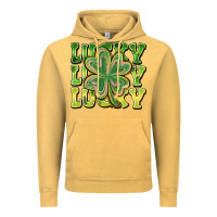 Vintage Mustard Lucky Clover Vintage Hoodie - CowhideDigitalArt