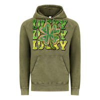 Vintage Olive Lucky Clover Vintage Hoodie - CowhideDigitalArt