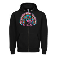 Black leopard cowhide nurse rainbow Zipper Hoodie - JahusDesignShop