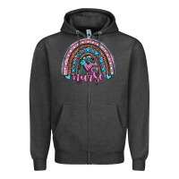 Charcoal Heather leopard cowhide nurse rainbow Zipper Hoodie - JahusDesignShop