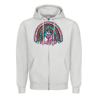 Dove Grey leopard cowhide nurse rainbow Zipper Hoodie - JahusDesignShop
