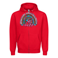 Red leopard cowhide nurse rainbow Zipper Hoodie - JahusDesignShop