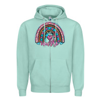 Seafoam leopard cowhide nurse rainbow Zipper Hoodie - JahusDesignShop