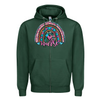 Sports Green leopard cowhide nurse rainbow Zipper Hoodie - JahusDesignShop