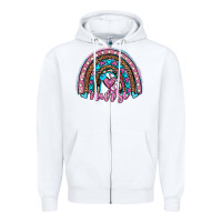 White leopard cowhide nurse rainbow Zipper Hoodie - JahusDesignShop