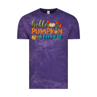 Cloud Purple hello pumpkin season Vintage Tee - BundleAndBundleShop