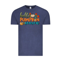 Vintage Denim hello pumpkin season Vintage Tee - BundleAndBundleShop