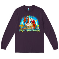 Plum Love Came Down Long Sleeve Tee - CowhideDigitalArt