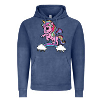 Vintage Denim cute unicorn Vintage Hoodie - artisFamous