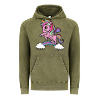 Vintage Olive cute unicorn Vintage Hoodie - artisFamous