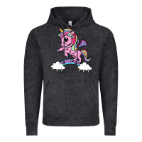 Vintage Black cute unicorn Vintage Hoodie - artisFamous