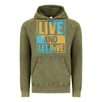 Vintage Olive Live And Let Dive Retro Style Vintage Hoodie - artisFamous