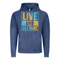 Vintage Denim Live And Let Dive Retro Style Vintage Hoodie - artisFamous