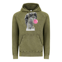 Vintage Olive Vaporwave statue head with bubblegum Vintage Hoodie - artisFamous