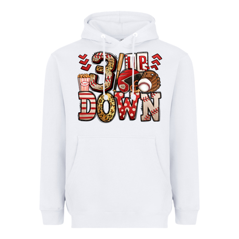 Three Up Three Down Baseball Heavyweight Hoodie by Jasminsmagicworld | Teevron