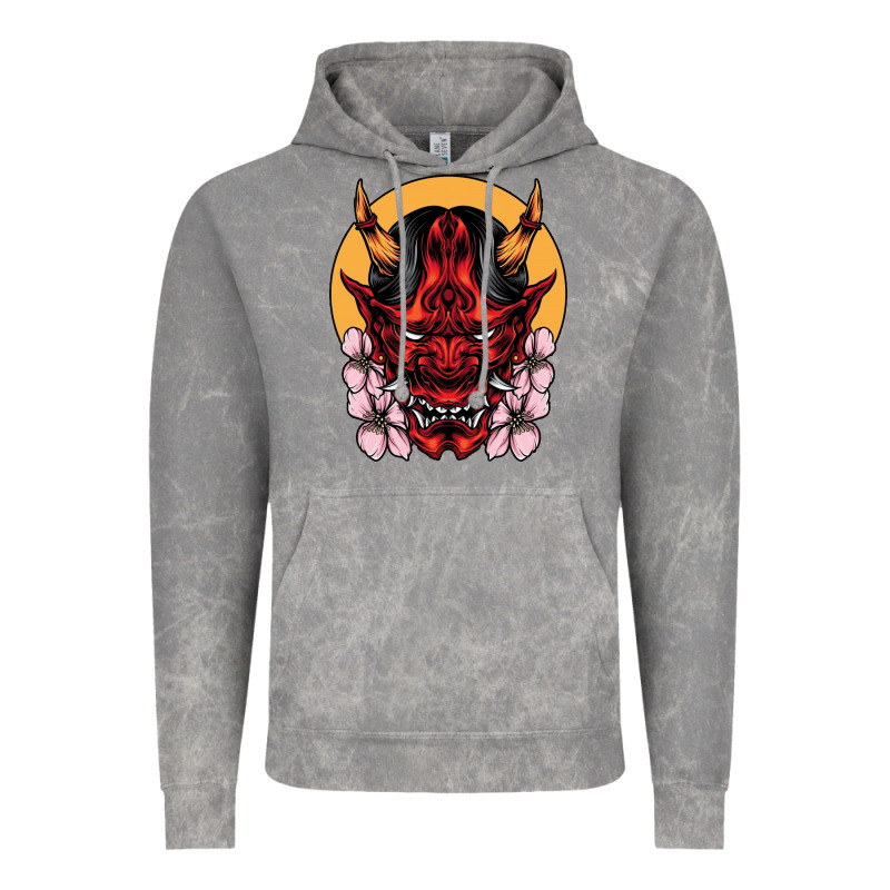 Demon Oni Mask Vintage Hoodie by artisFamous | Teevron