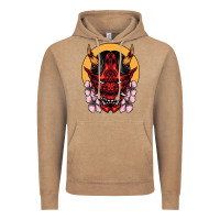 Vintage Coffee demon oni mask Vintage Hoodie - artisFamous