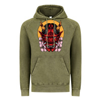Vintage Olive demon oni mask Vintage Hoodie - artisFamous