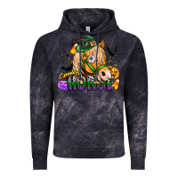 Cloud Black spooky horse Vintage Hoodie - CowhideDigitalArt
