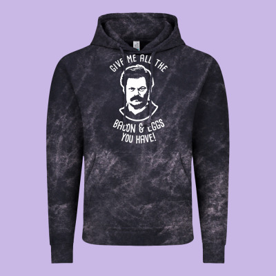 Ron Tv Show Parks Swanson - Bacon & Eggs Vintage Hoodie Designed By Artisfamous