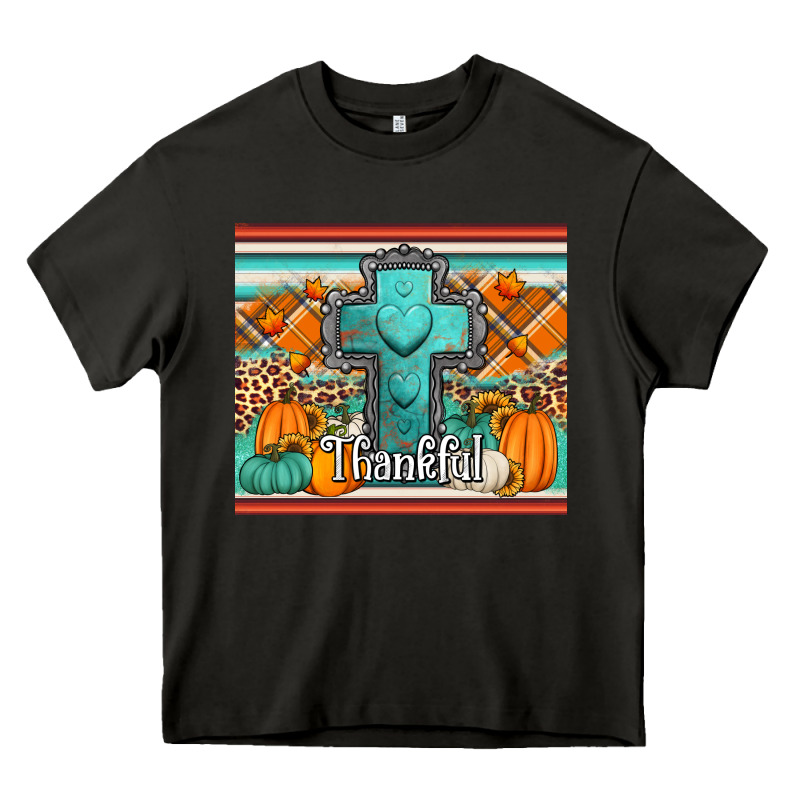 Fall Thankfull Cross Heavy Core Tee by Jasminsmagicworld | Teevron