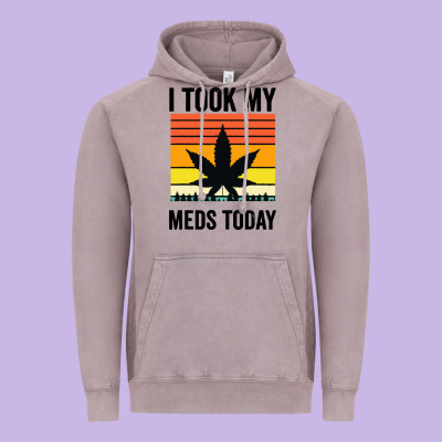 I Took My Meds Today Vintage Hoodie Designed By Artisfamous