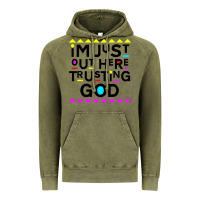 Vintage Olive i'm just out here trusting god Vintage Hoodie - artisFamous