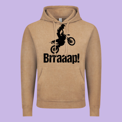 Brraaap Funny Dirt Bike Vintage Hoodie Designed By Artisfamous