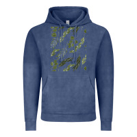 Vintage Denim Watercolor Eucalyptus Pattern Vintage Hoodie - artisFamous