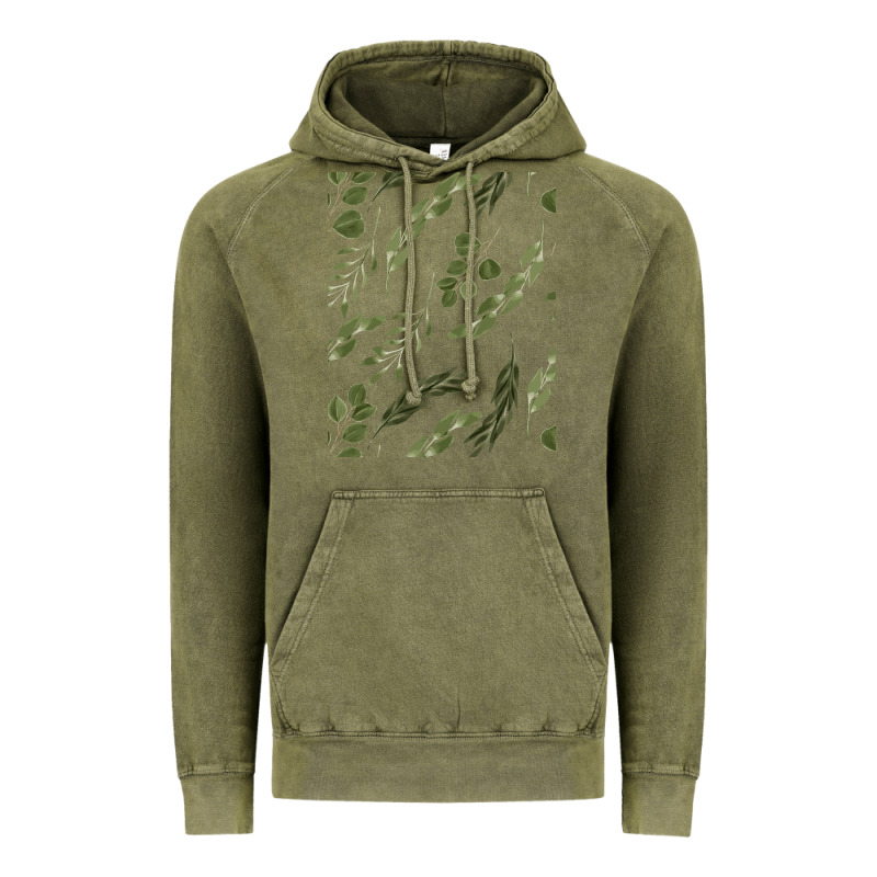 Watercolor Eucalyptus Pattern Vintage Hoodie by artisFamous | Teevron