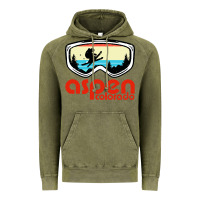 Vintage Olive aspen colorado ski mountain skiing retro vacation Vintage Hoodie - artisFamous