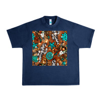 Navy western gemstone aztec seamless pattern Urban Heavy Tee - BundleAndBundleShop