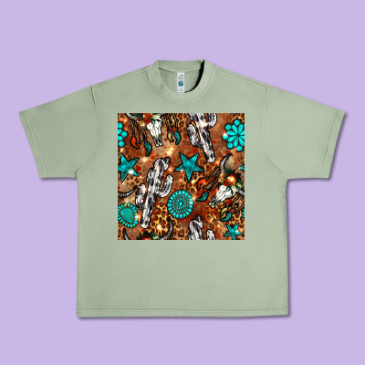 Western Gemstone Aztec Seamless Pattern Urban Heavy Tee Designed By Bundleandbundleshop