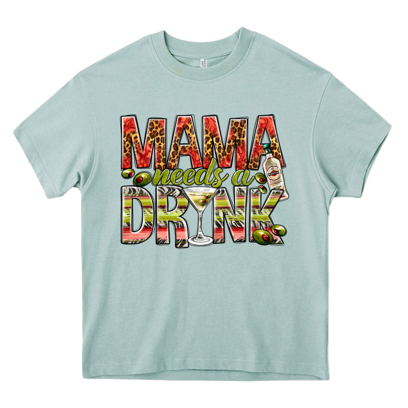 Mama Needs A Drink Mother's Day Heavy Core Tee by HowdyJamesFarm | Teevron