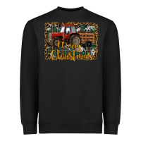 Black Merry Christmas Tractor Heavyweight Sweatshirt - RanaPortraitStore