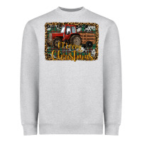 Heather Grey Merry Christmas Tractor Heavyweight Sweatshirt - RanaPortraitStore