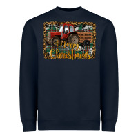 Navy Merry Christmas Tractor Heavyweight Sweatshirt - RanaPortraitStore