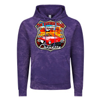 Cloud Purple CLASSIC CARS ROUTE 66 Vintage Hoodie - artisFamous