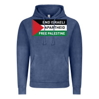 Vintage Denim end is.rae.li apartheid free pales  flag  t shirt Vintage Hoodie - artisFamous