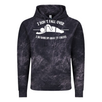 Cloud Black i don't fall over i do random gravity checks Vintage Hoodie - artisFamous