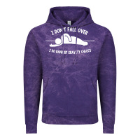 Cloud Purple i don't fall over i do random gravity checks Vintage Hoodie - artisFamous