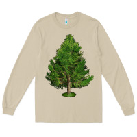Mushroom White Pine Tree Illustrations Long Sleeve Tee - LillyAllenDesigns