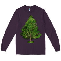 Plum White Pine Tree Illustrations Long Sleeve Tee - LillyAllenDesigns