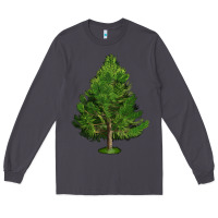 Smoke White Pine Tree Illustrations Long Sleeve Tee - LillyAllenDesigns