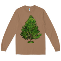 Toasted Coconut White Pine Tree Illustrations Long Sleeve Tee - LillyAllenDesigns