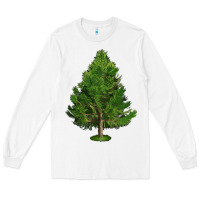 White White Pine Tree Illustrations Long Sleeve Tee - LillyAllenDesigns