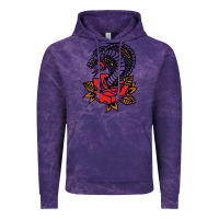 Cloud Purple the king cobra snake and rose Vintage Hoodie - artisFamous