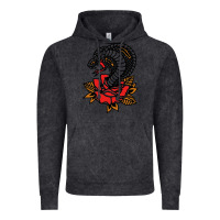 Vintage Black the king cobra snake and rose Vintage Hoodie - artisFamous