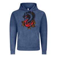 Vintage Denim the king cobra snake and rose Vintage Hoodie - artisFamous