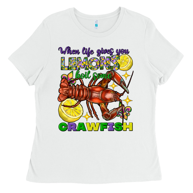 When Life Gives You Lemons Boil Some Crawfish Mardi Gras Ladies Tee by FaDigitalArtStudio | Teevron